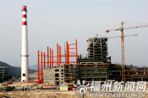 福州红庙岭垃圾焚烧发电厂开始钢构屋架施工(