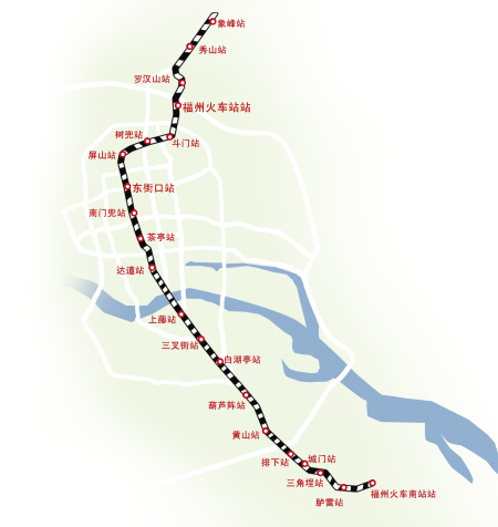 福州地铁1号线精确线路图公布 可用100年抗震