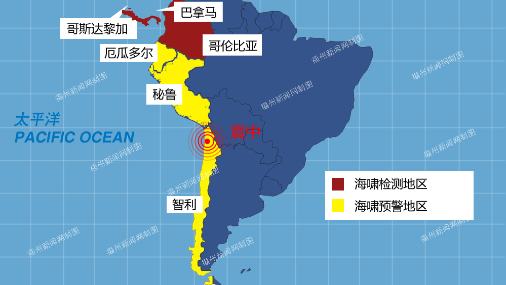 智利8.2级地震图示